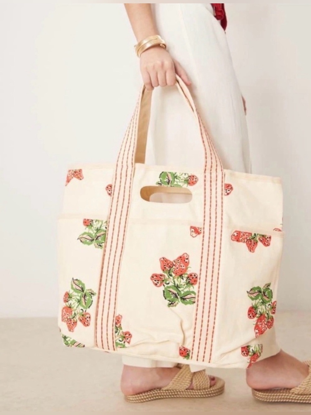 Free People Strawberry Caravan Canvas Tote ๐New with tags!!๐ฅ - Picture 4 of 16